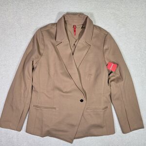 NEW Spanx Perfect Asym Tailored Blazer Toffee Womens 1X Office Work